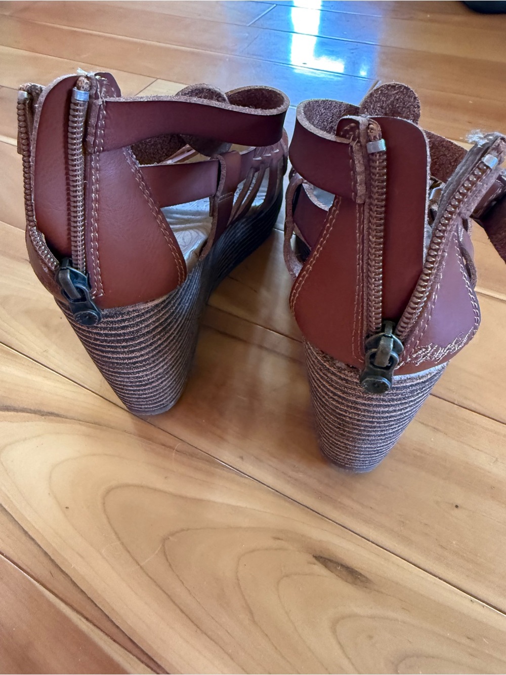 Blowfish Tan Strappy Wedge Sandals - Picture 3 of 4